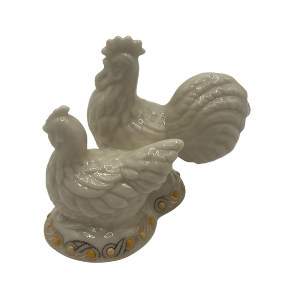 Lenox China Elegant Ceramic Rooster and Hen Figurines - Picture 1 of 6